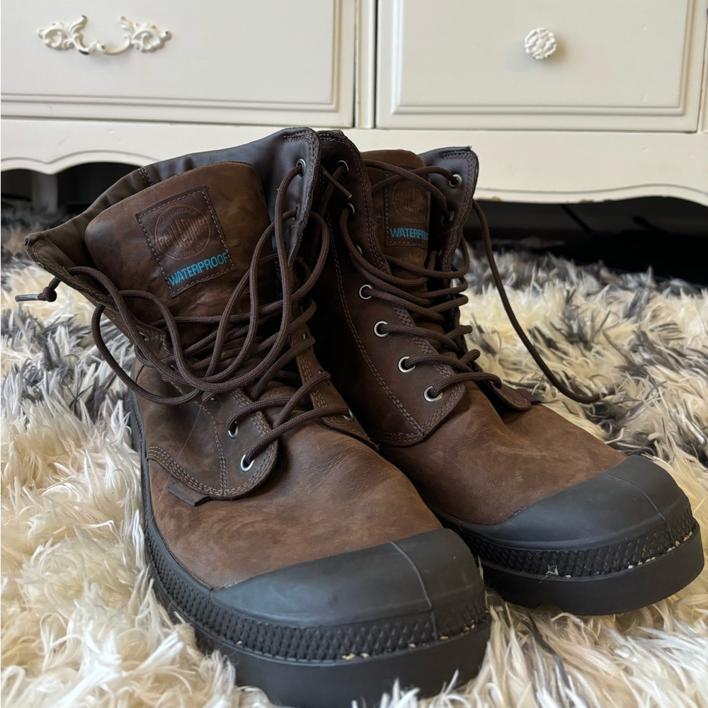 Palladium Waterproof Brown Leather Boots